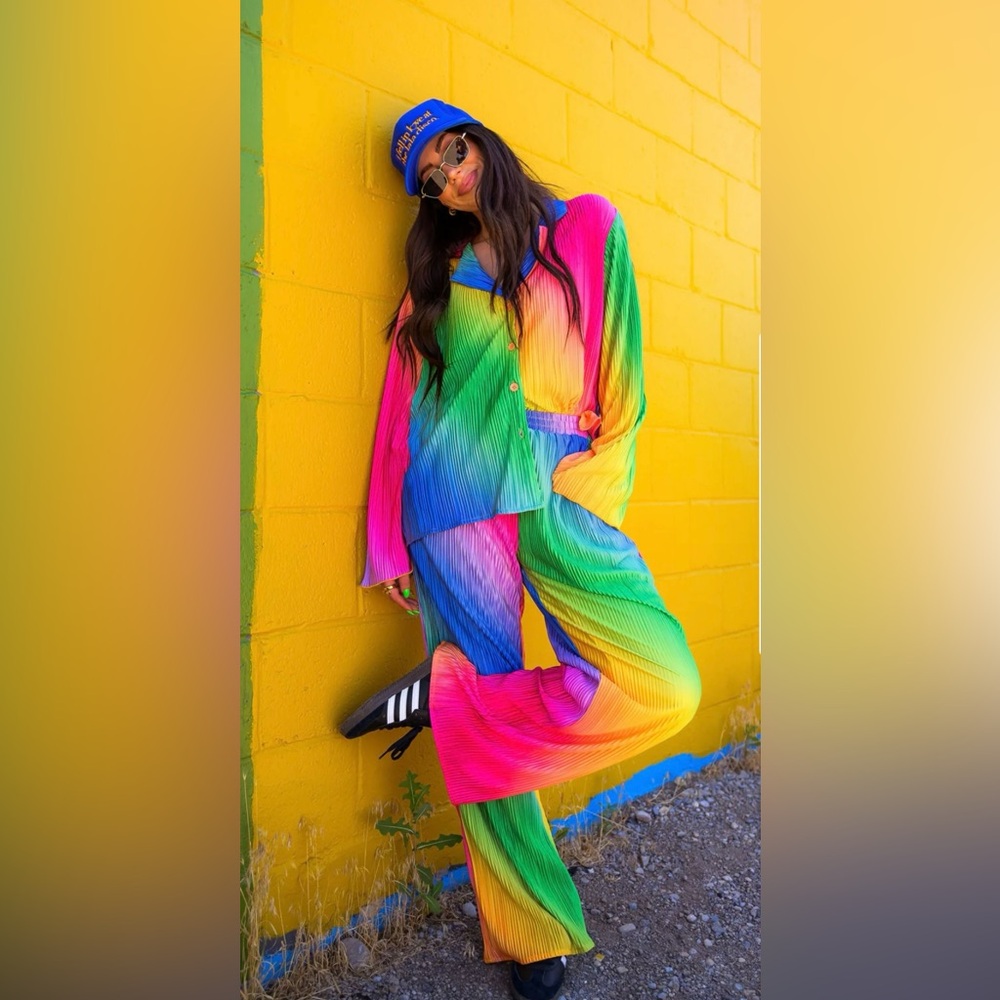Dressed in Lala plisse rainbow set